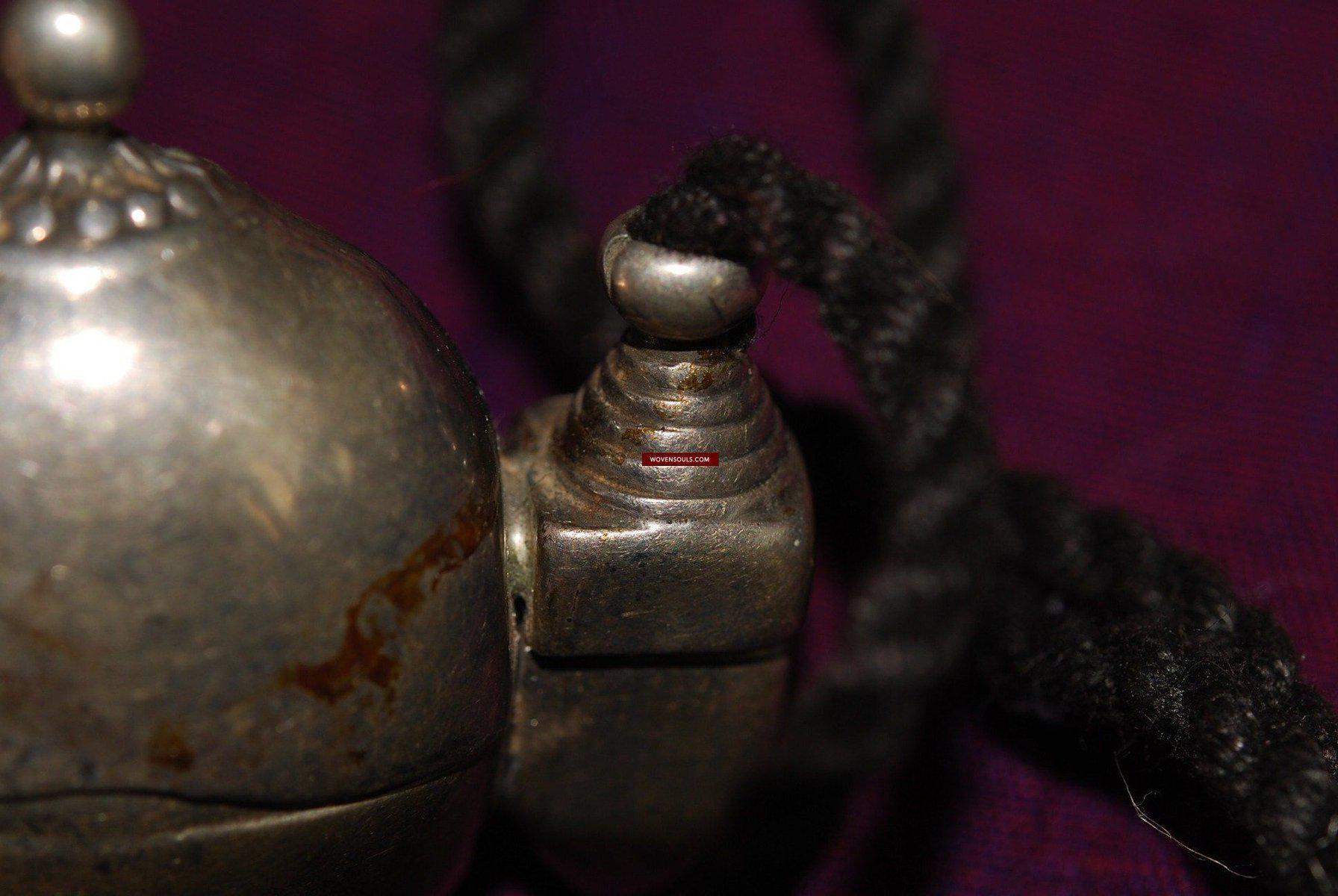 346 Old Silver Shaivite Pendant Ornament Indian Jewelry-WOVENSOULS-Antique-Vintage-Textiles-Art-Decor