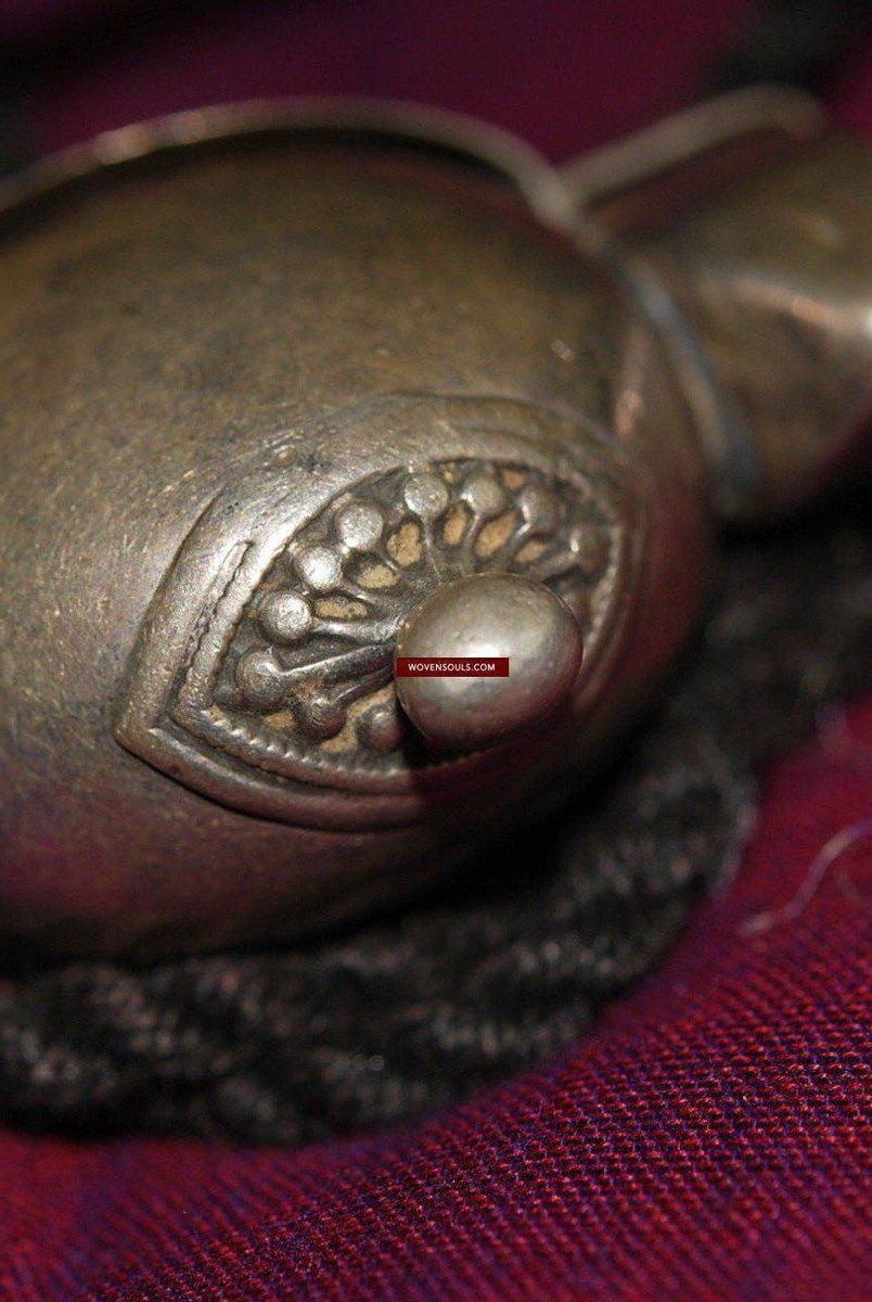 346 Old Silver Shaivite Pendant Ornament Indian Jewelry-WOVENSOULS-Antique-Vintage-Textiles-Art-Decor