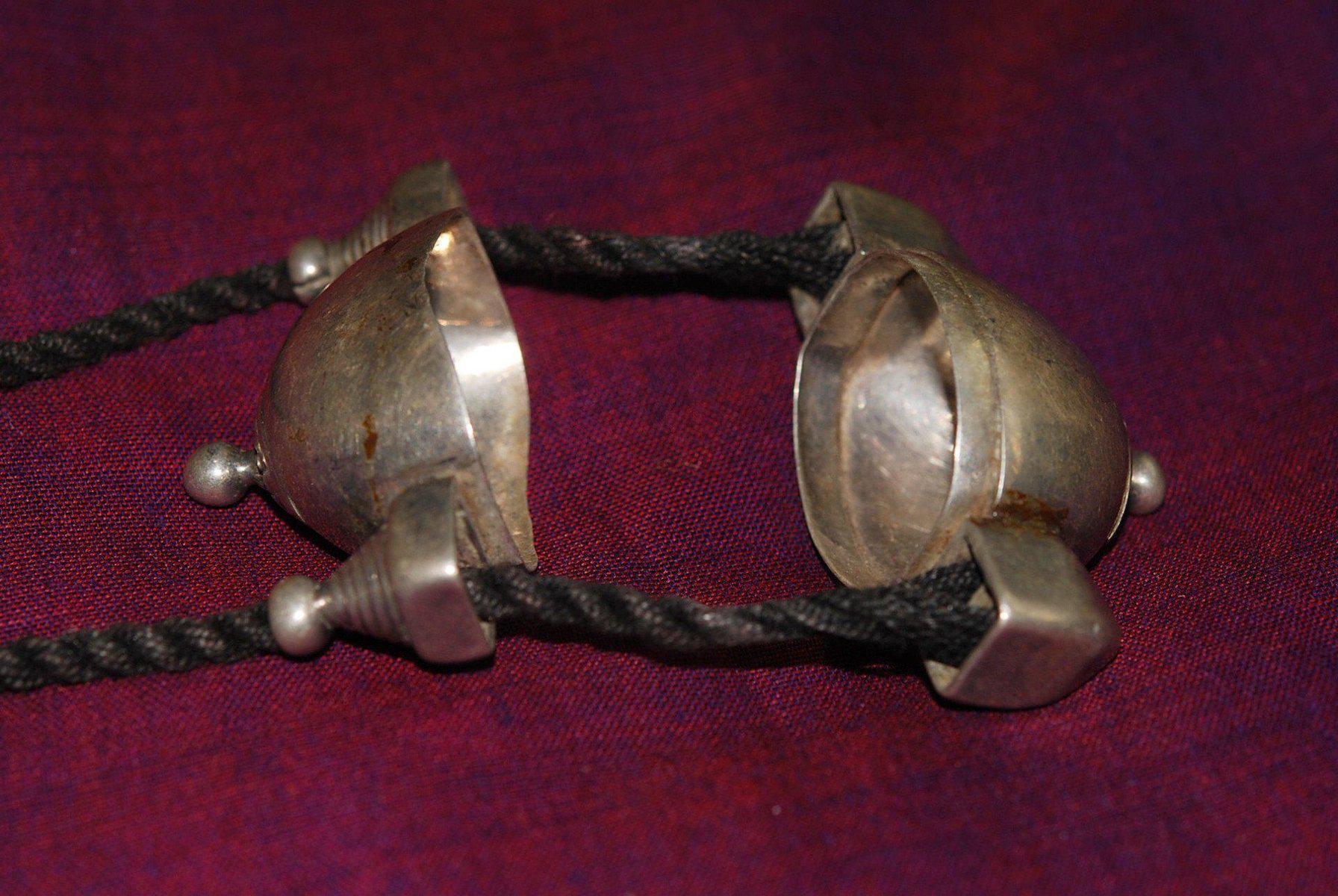 346 Old Silver Shaivite Pendant Ornament Indian Jewelry-WOVENSOULS-Antique-Vintage-Textiles-Art-Decor