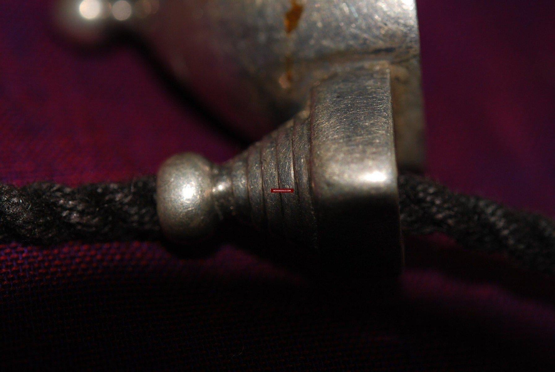 346 Old Silver Shaivite Pendant Ornament Indian Jewelry-WOVENSOULS-Antique-Vintage-Textiles-Art-Decor