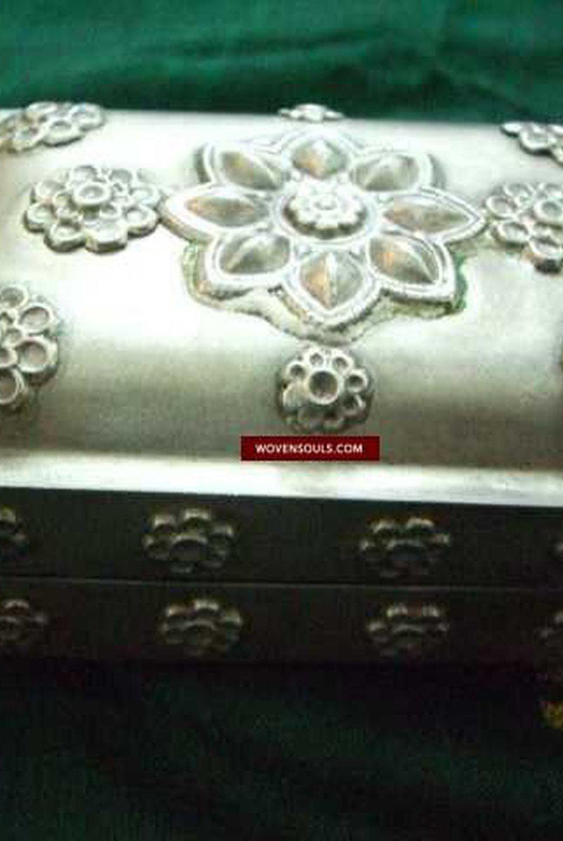 351 Old SIlver Ornamented Royal Soap Box-WOVENSOULS-Antique-Vintage-Textiles-Art-Decor