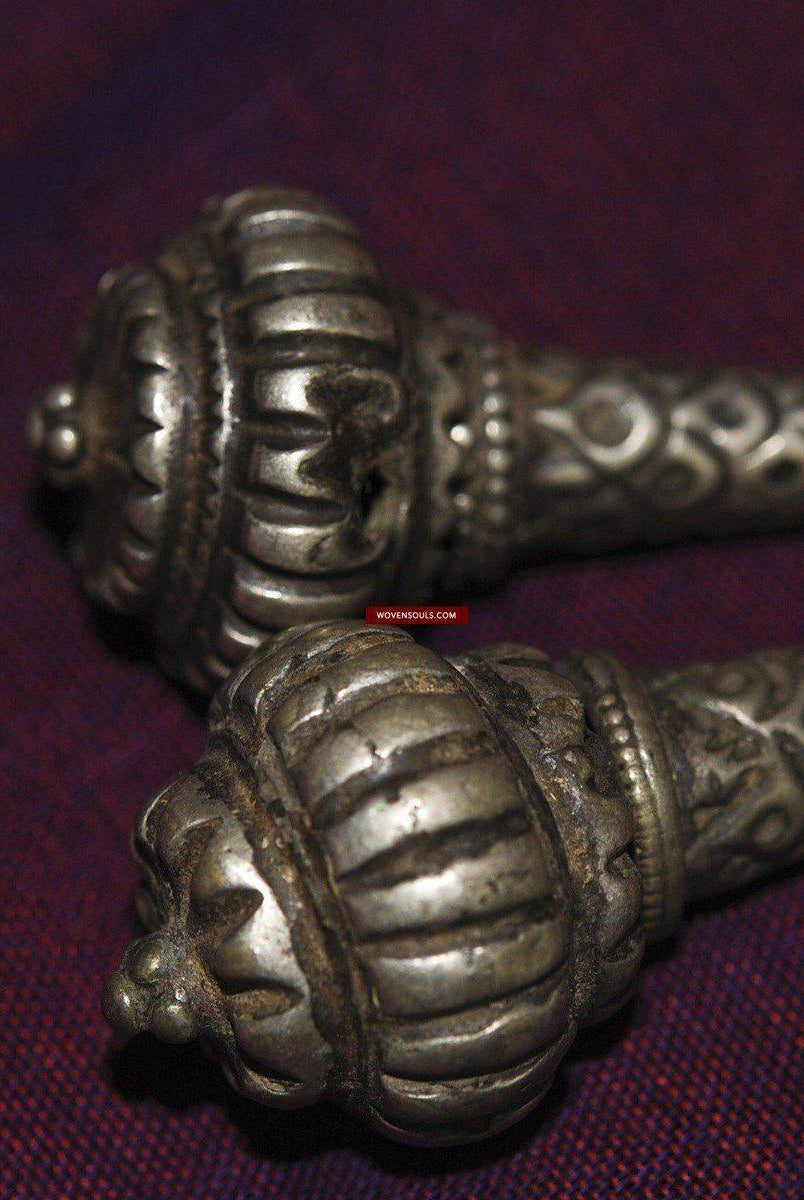 359 SOLD - Old SIlver Parandi Ornament from Punjab-WOVENSOULS-Antique-Vintage-Textiles-Art-Decor