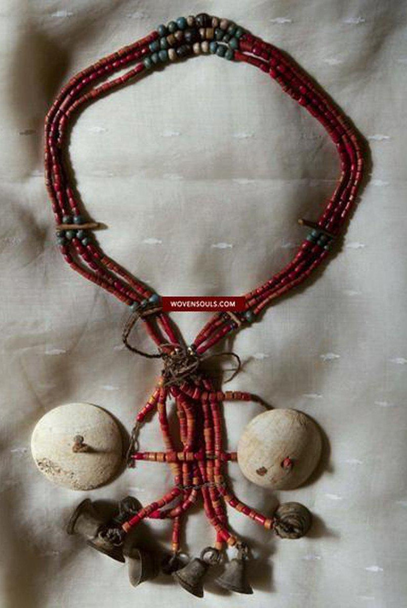 367 Old Heirloom Naga Necklace with Conch Shells - 1800s - SOLD-WOVENSOULS-Antique-Vintage-Textiles-Art-Decor