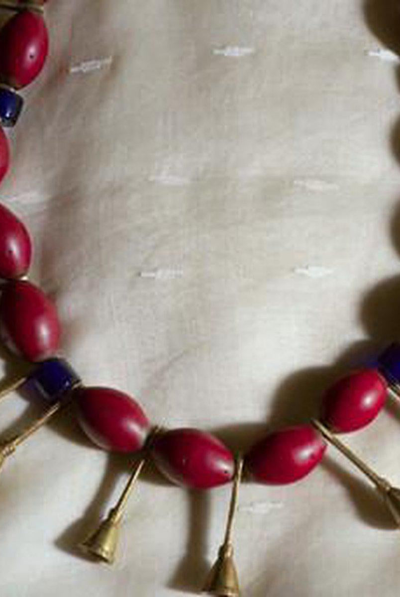 368 SOLD Old Naga Ao Tribal Bead Necklace-WOVENSOULS-Antique-Vintage-Textiles-Art-Decor