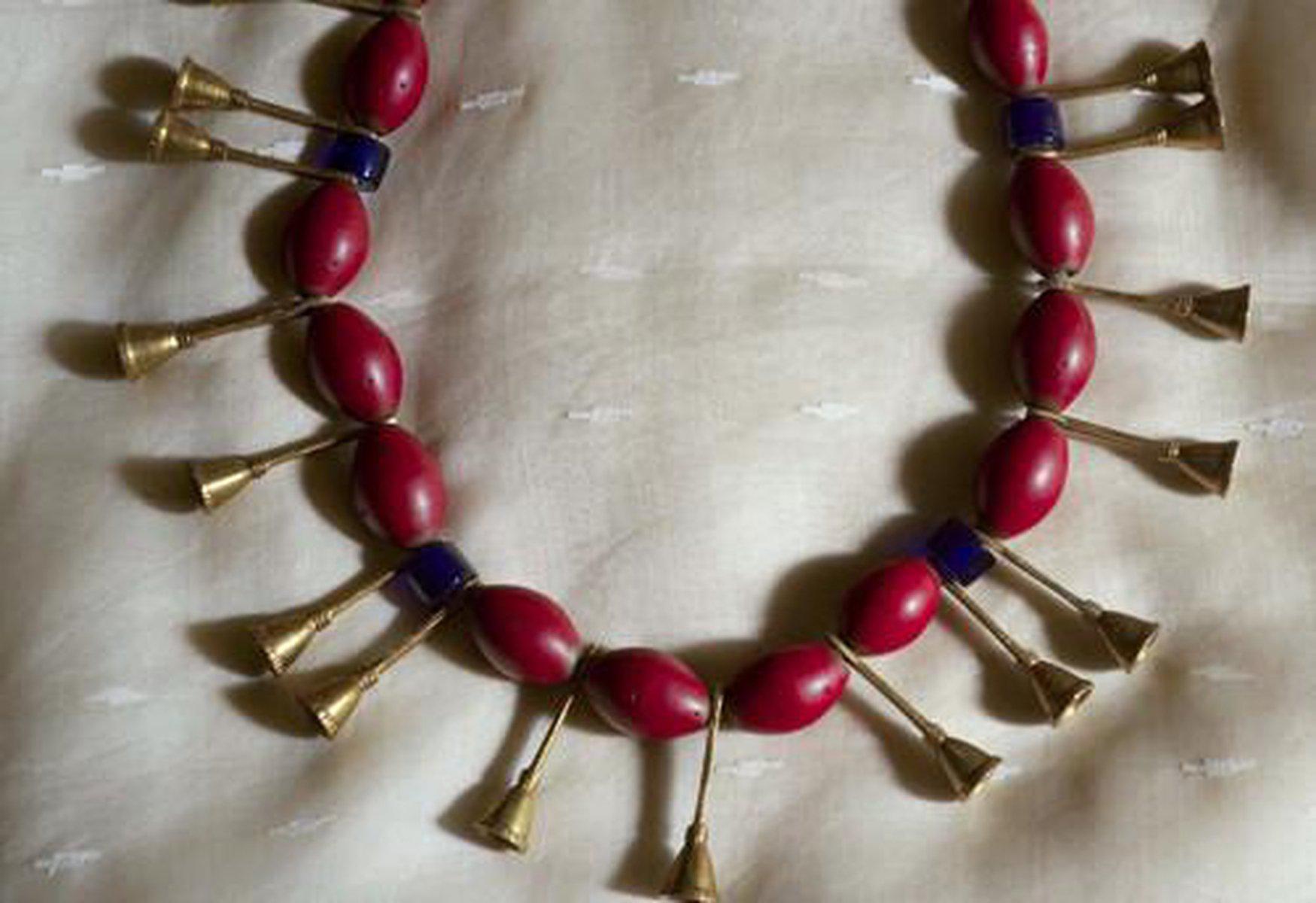 368 SOLD Old Naga Ao Tribal Bead Necklace-WOVENSOULS-Antique-Vintage-Textiles-Art-Decor