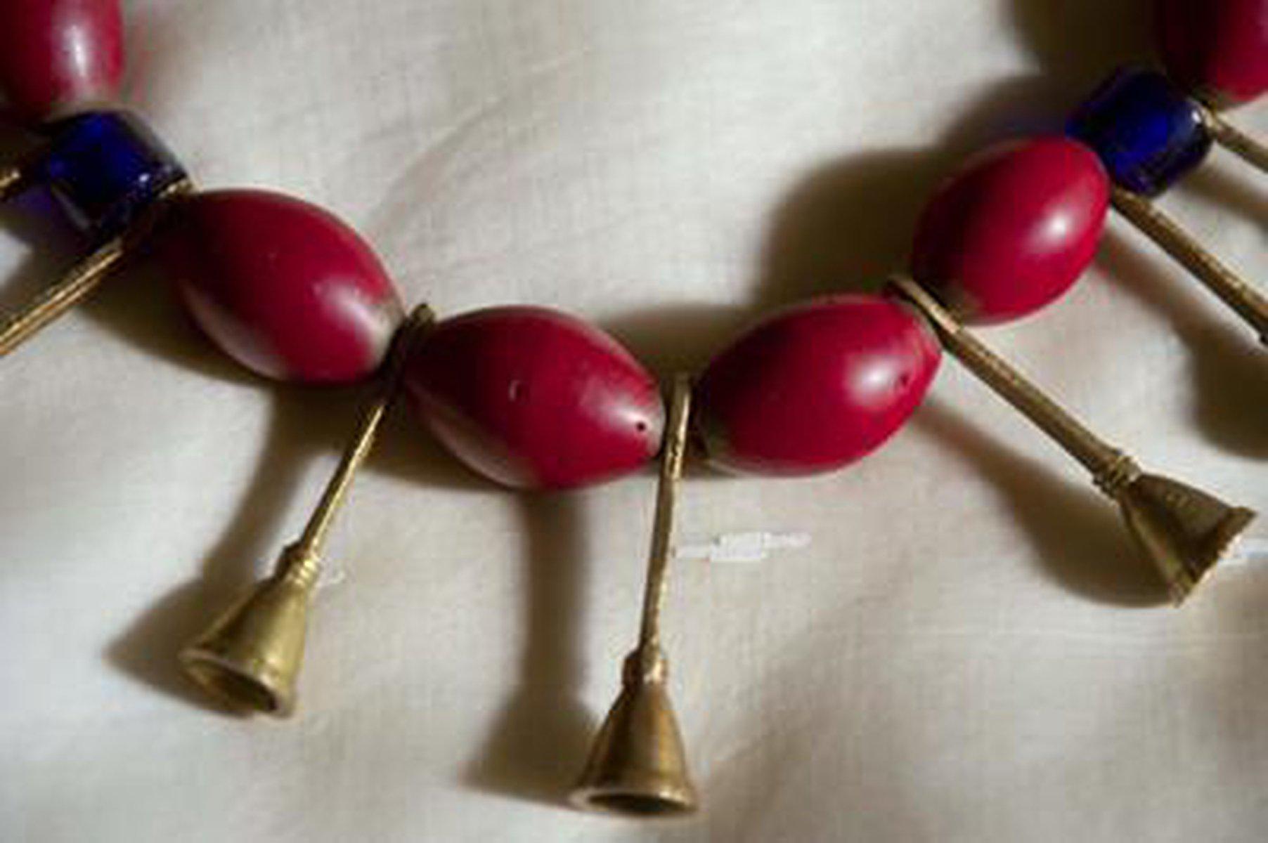 368 SOLD Old Naga Ao Tribal Bead Necklace-WOVENSOULS-Antique-Vintage-Textiles-Art-Decor