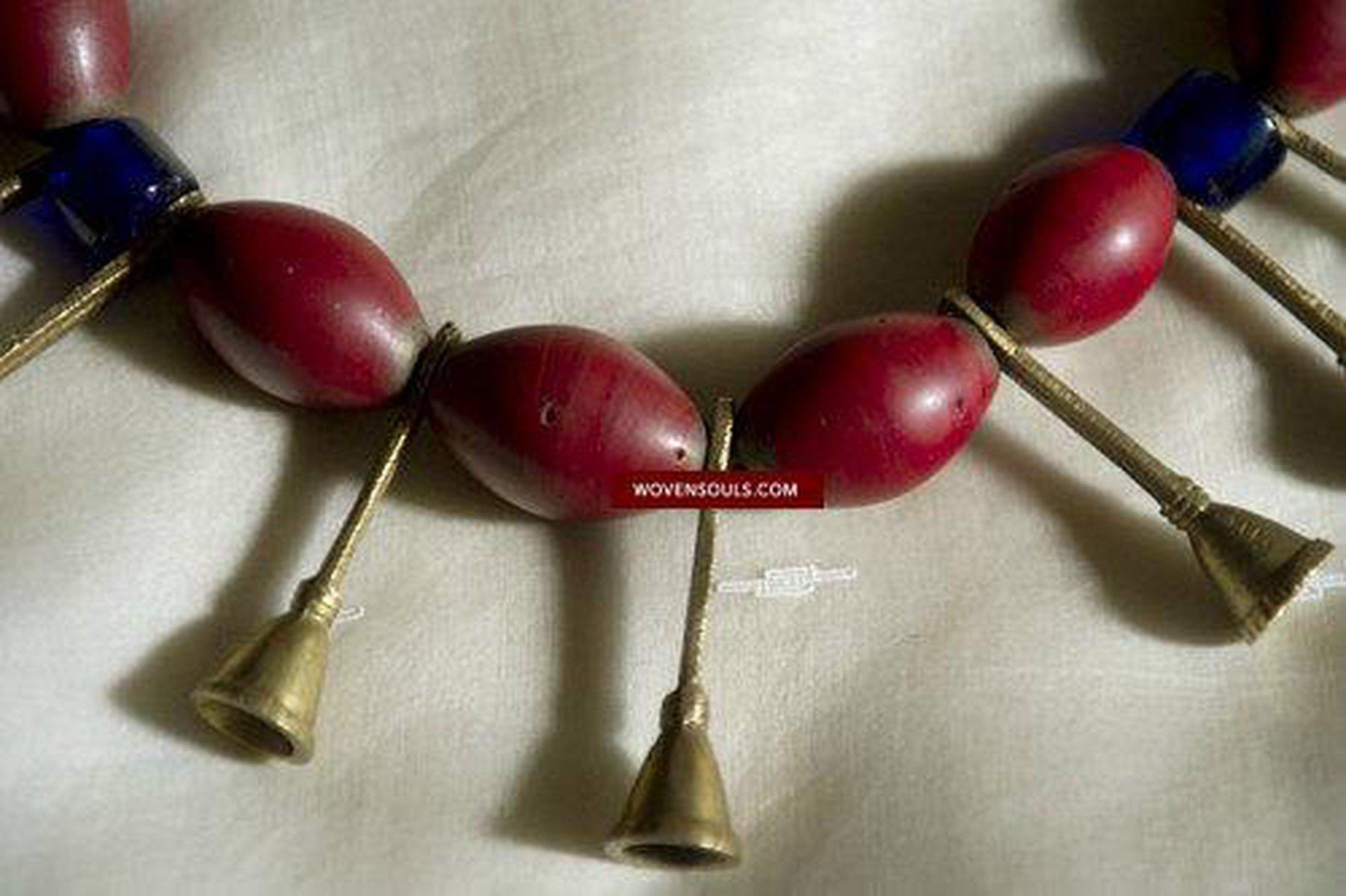 368 SOLD Old Naga Ao Tribal Bead Necklace-WOVENSOULS-Antique-Vintage-Textiles-Art-Decor