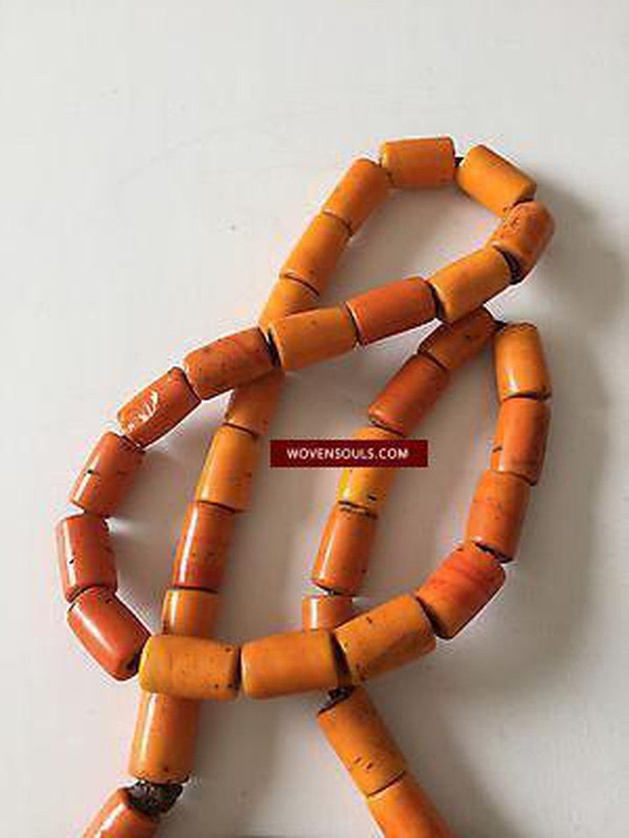 369 SOLD Antique Naga Heirloom Brass And Glass Trade Beads-WOVENSOULS-Antique-Vintage-Textiles-Art-Decor