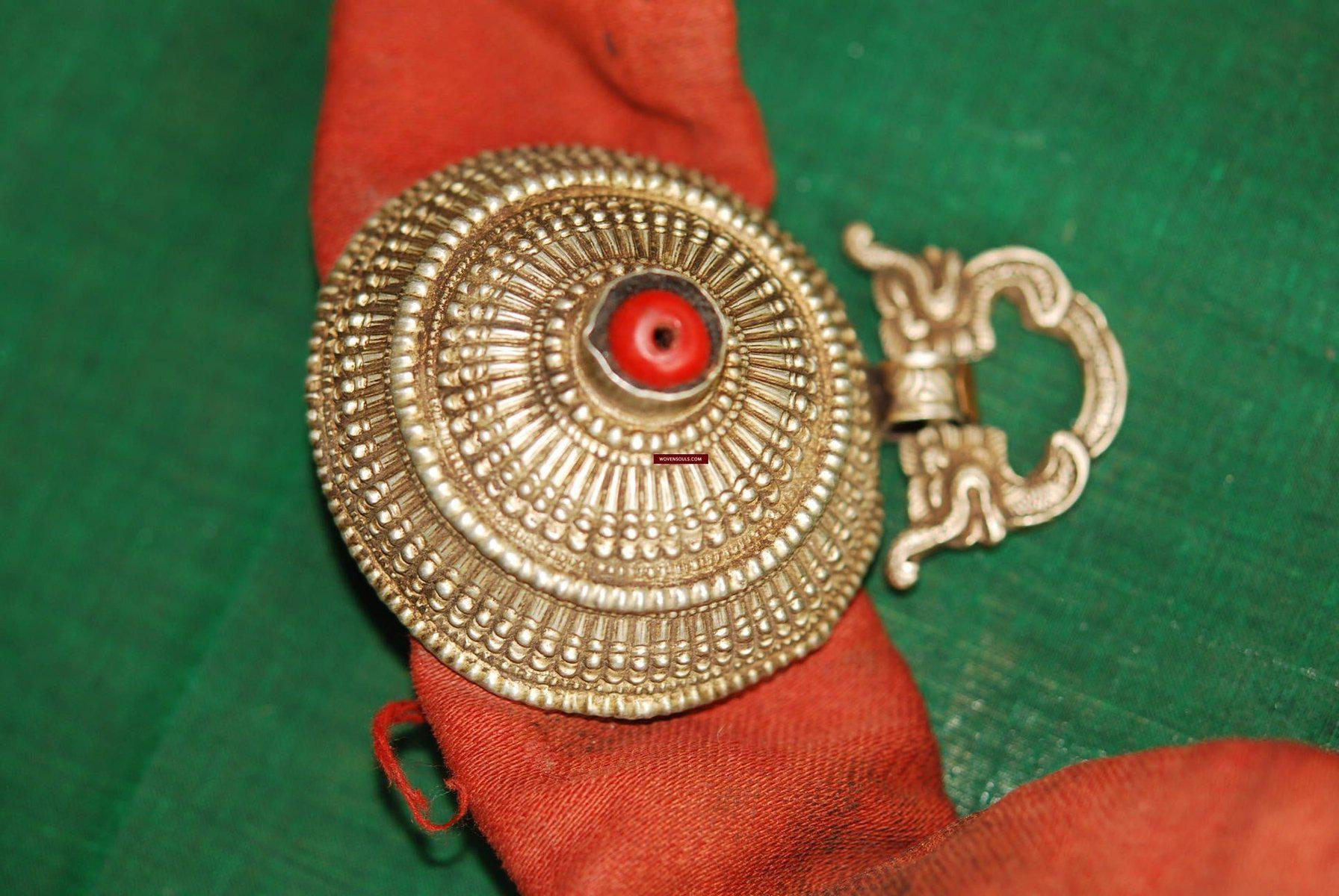 401 SOLD Vintage Tibetan Sash with Ornaments-WOVENSOULS-Antique-Vintage-Textiles-Art-Decor