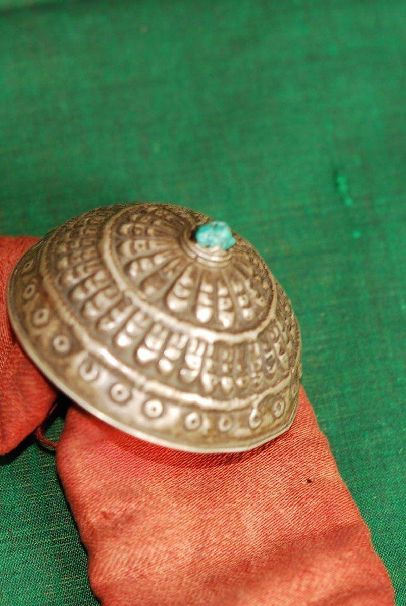 401 SOLD Vintage Tibetan Sash with Ornaments-WOVENSOULS-Antique-Vintage-Textiles-Art-Decor