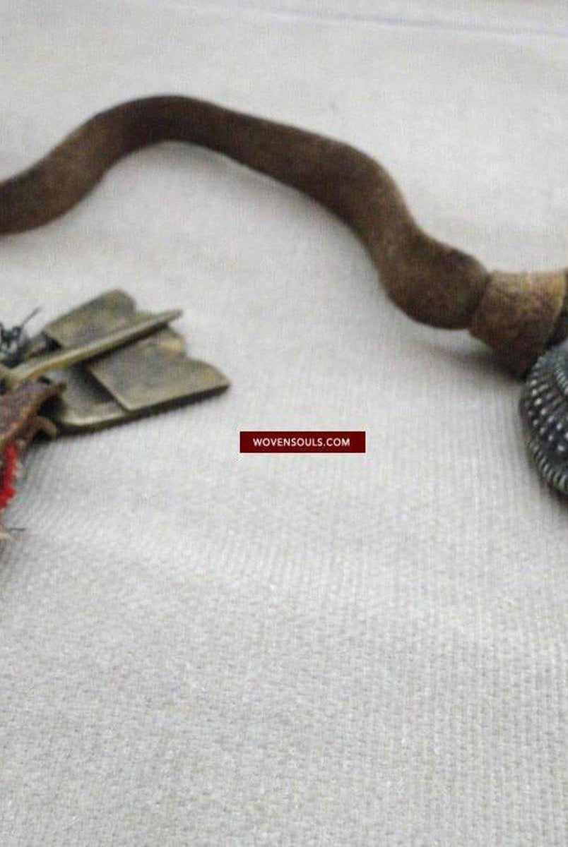 401 SOLD Vintage Tibetan Sash with Ornaments-WOVENSOULS-Antique-Vintage-Textiles-Art-Decor