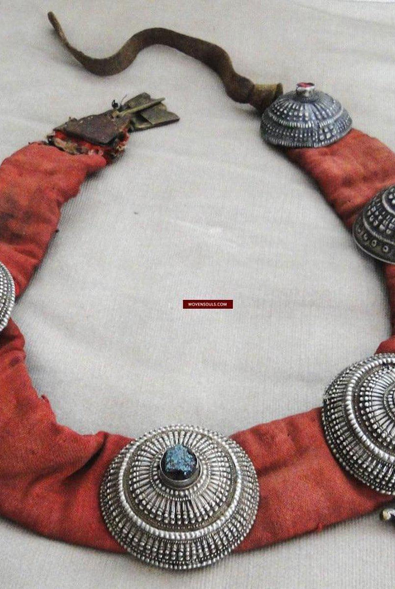 401 SOLD Vintage Tibetan Sash with Ornaments-WOVENSOULS-Antique-Vintage-Textiles-Art-Decor