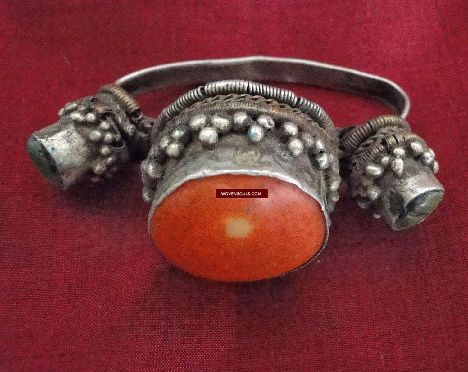 402 SOLD Antique Tibetan Silver Hair Ornament-WOVENSOULS-Antique-Vintage-Textiles-Art-Decor