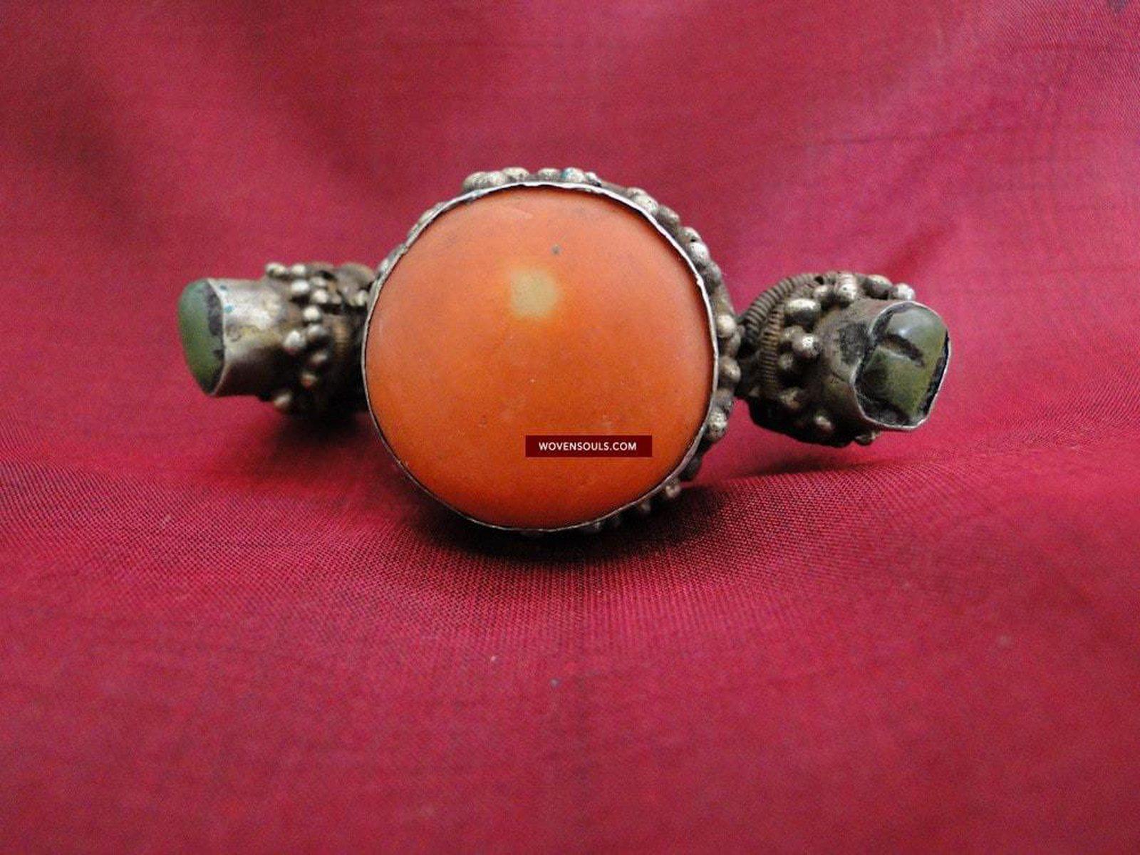 402 SOLD Antique Tibetan Silver Hair Ornament-WOVENSOULS-Antique-Vintage-Textiles-Art-Decor