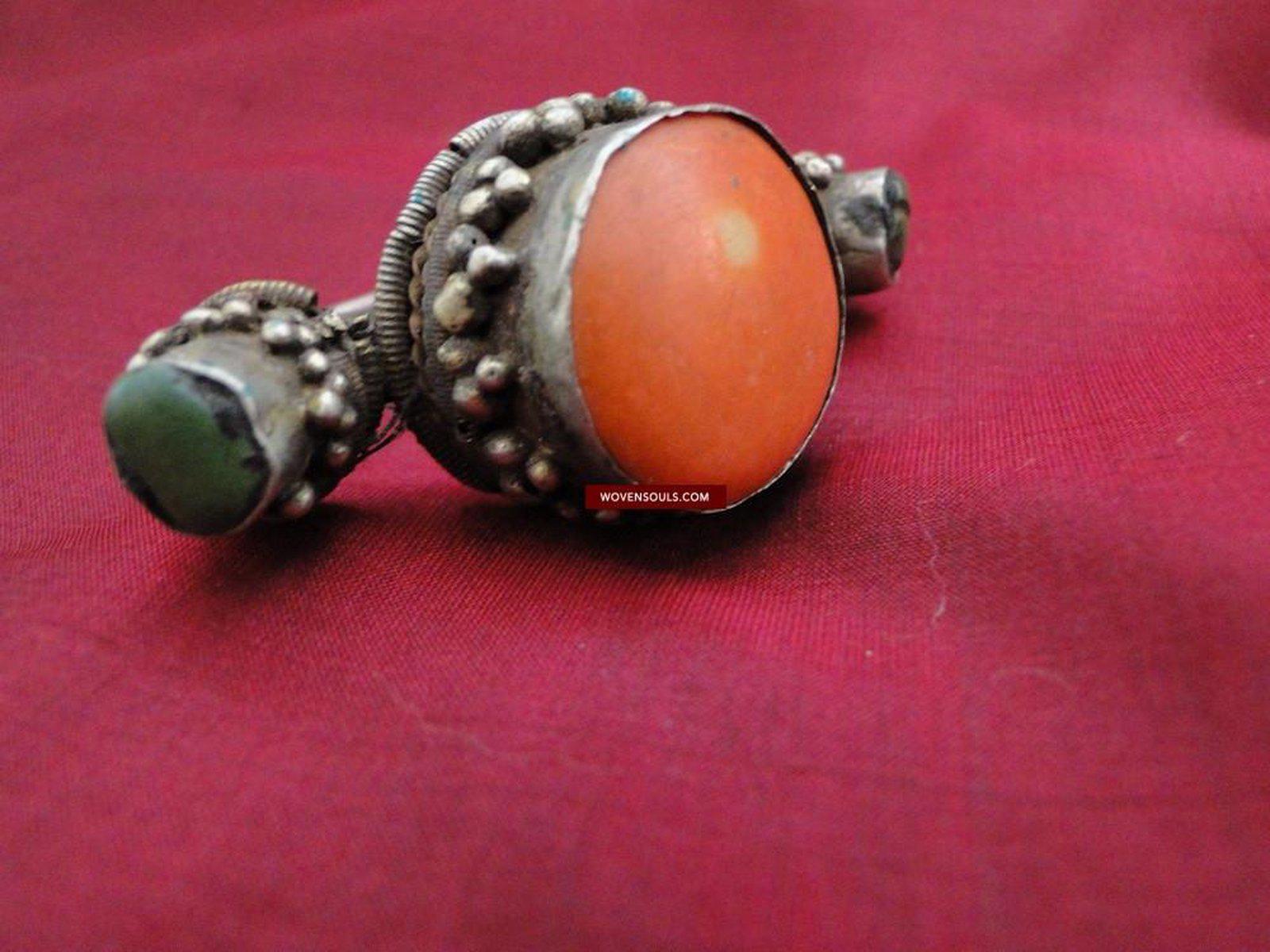 402 SOLD Antique Tibetan Silver Hair Ornament-WOVENSOULS-Antique-Vintage-Textiles-Art-Decor