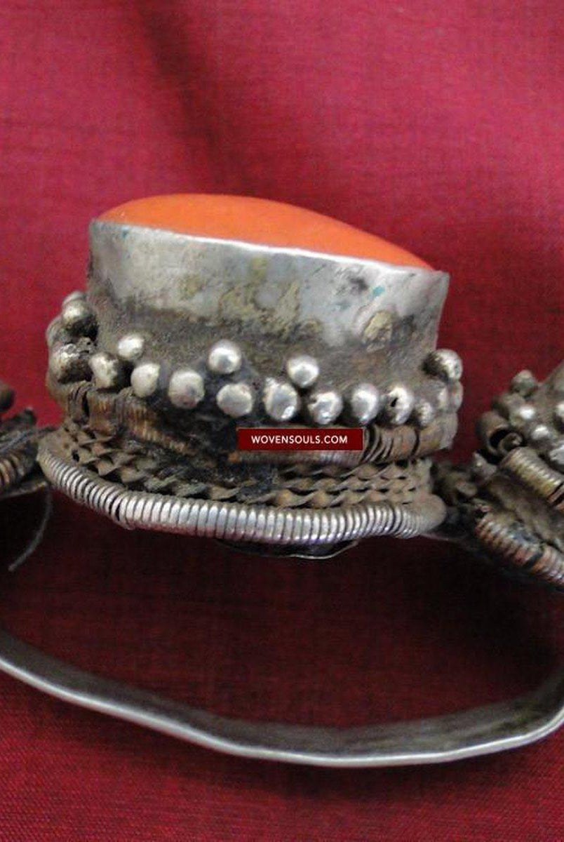 402 VENDUTO Antico ornamento per capelli in argento tibetano-WOVENSOULS-Arredamento artistico-tessile-vintage-antico