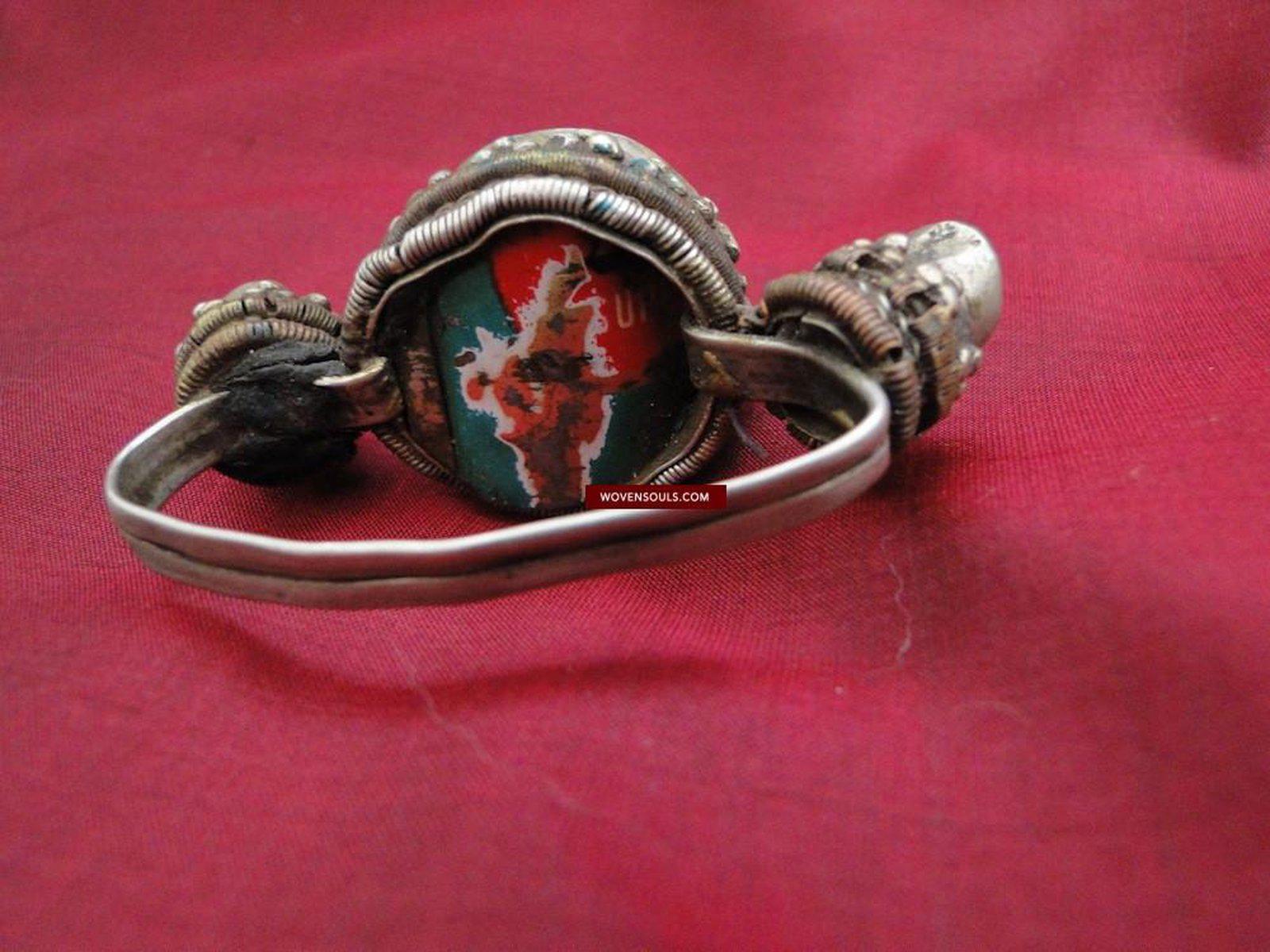 402 SOLD Antique Tibetan Silver Hair Ornament-WOVENSOULS-Antique-Vintage-Textiles-Art-Decor