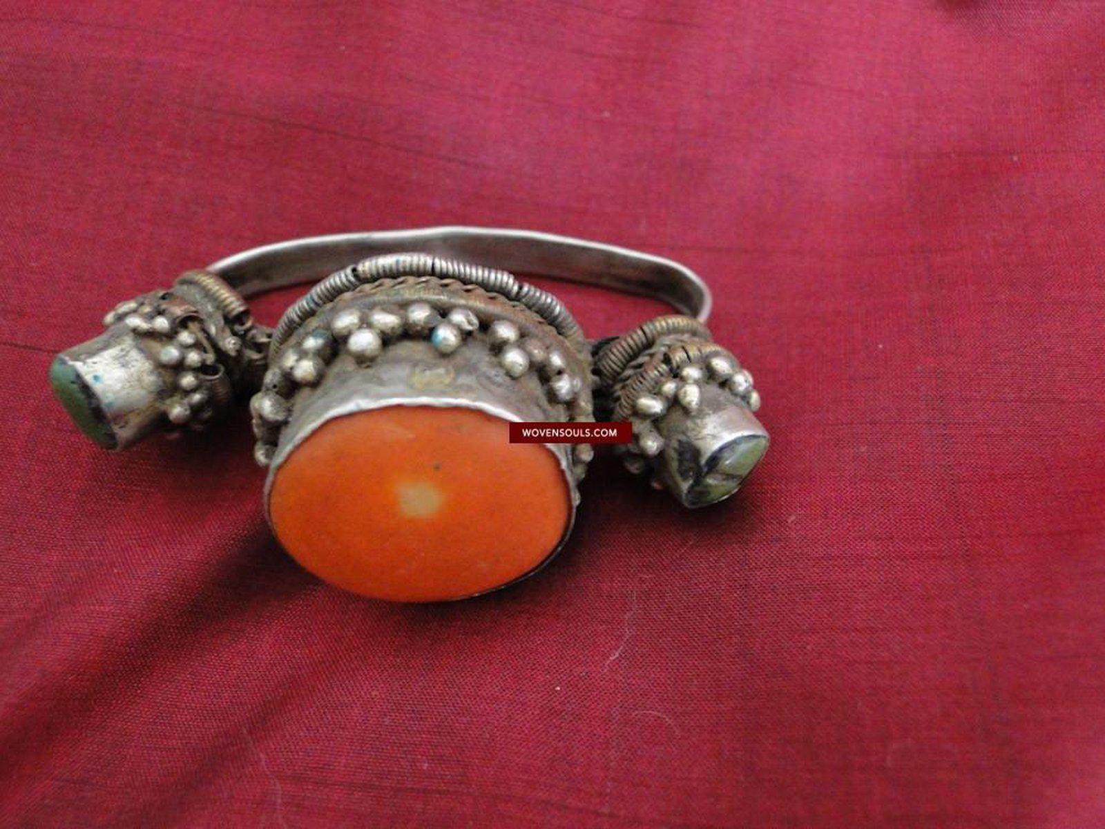 402 SOLD Antique Tibetan Silver Hair Ornament-WOVENSOULS-Antique-Vintage-Textiles-Art-Decor