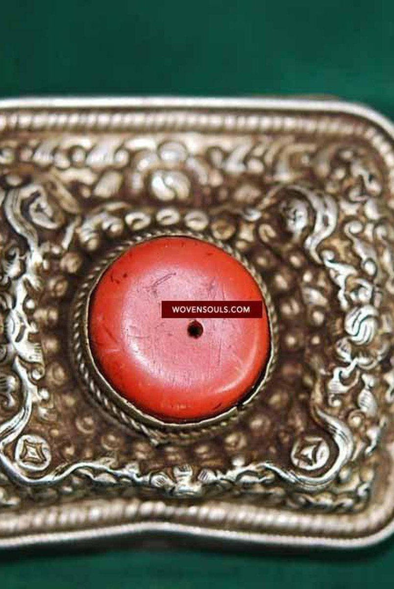 404 SOLD Antique Tibetan Silver Belt Buckle-WOVENSOULS-Antique-Vintage-Textiles-Art-Decor