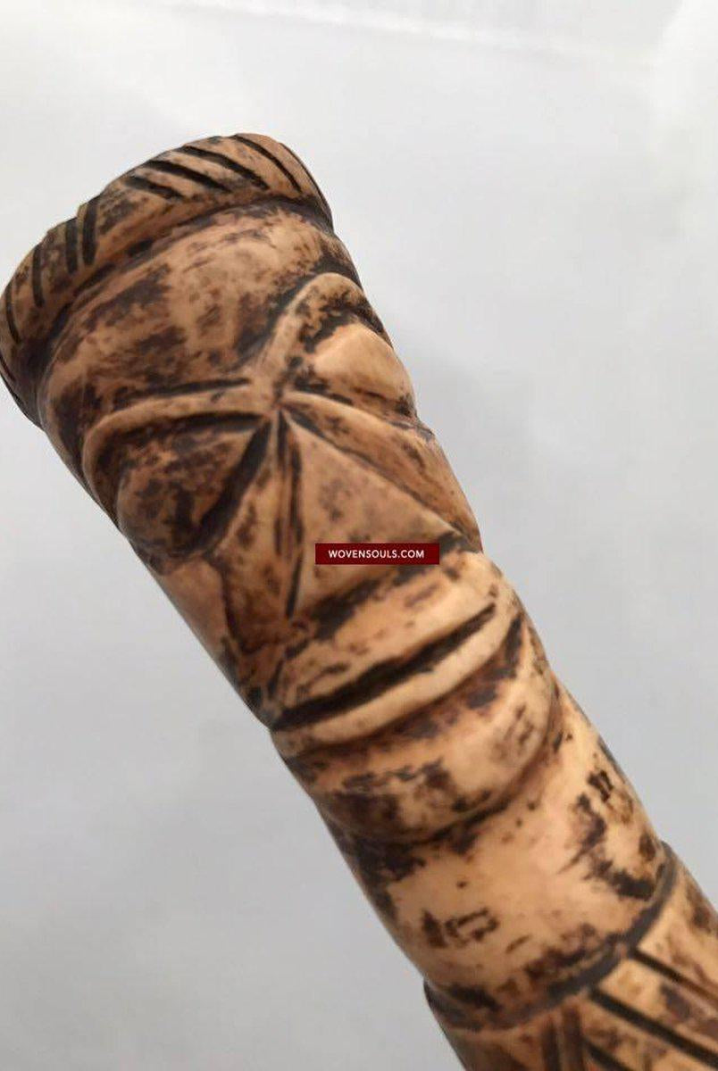 408 Vieille pipe fumante - Chillum - Cheelum du Nagaland-WOVENSOULS-Antique-Vintage-Textiles-Art-Décor