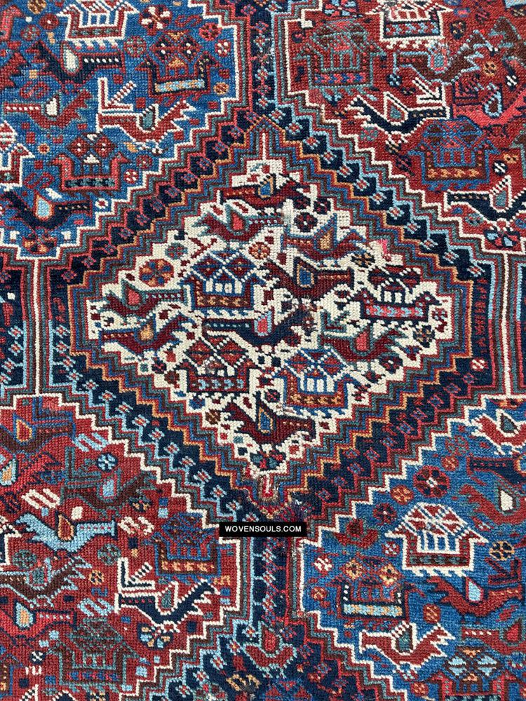 409 Antique Afshar Bird Rug - Gallery-2-WOVENSOULS Antique Textiles & Art Gallery