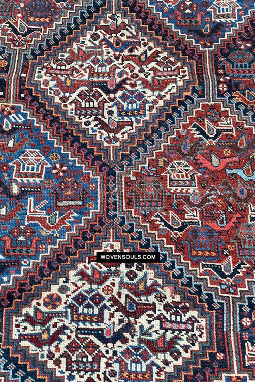 409 Antique Afshar Bird Rug - Gallery-2-WOVENSOULS Antique Textiles & Art Gallery