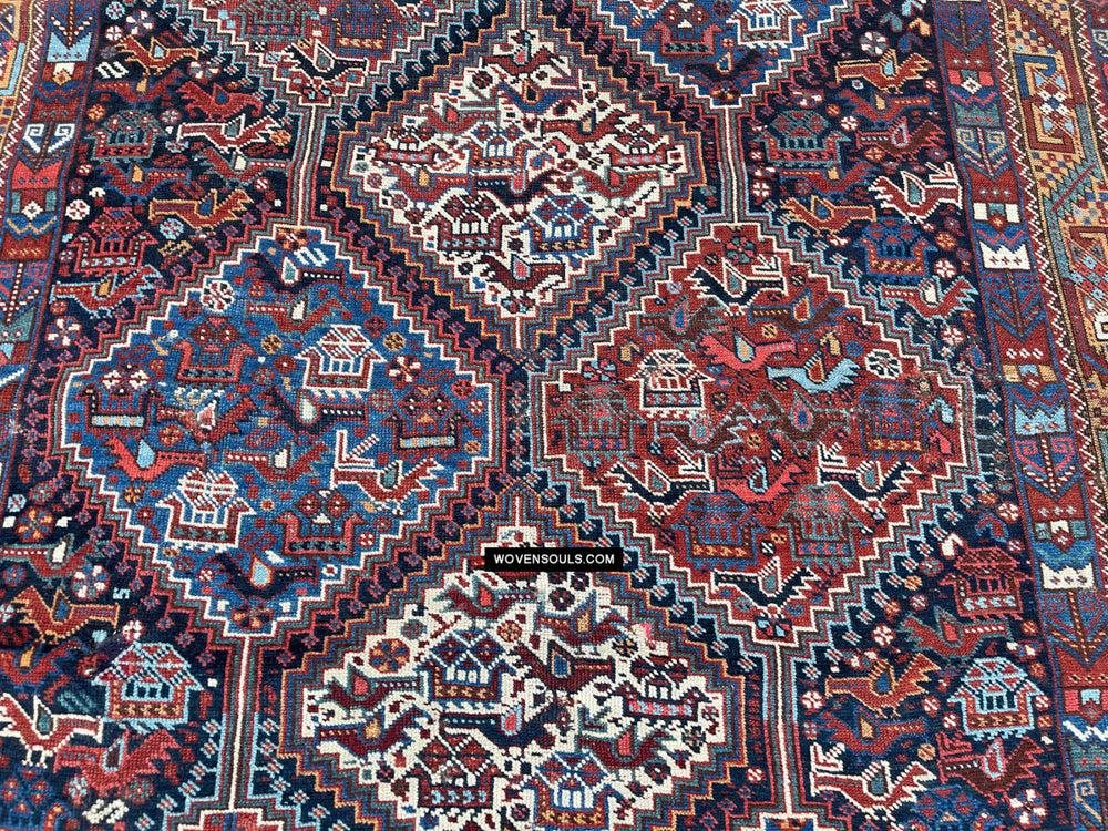 409 Antique Afshar Bird Rug - Gallery-2-WOVENSOULS Antique Textiles & Art Gallery
