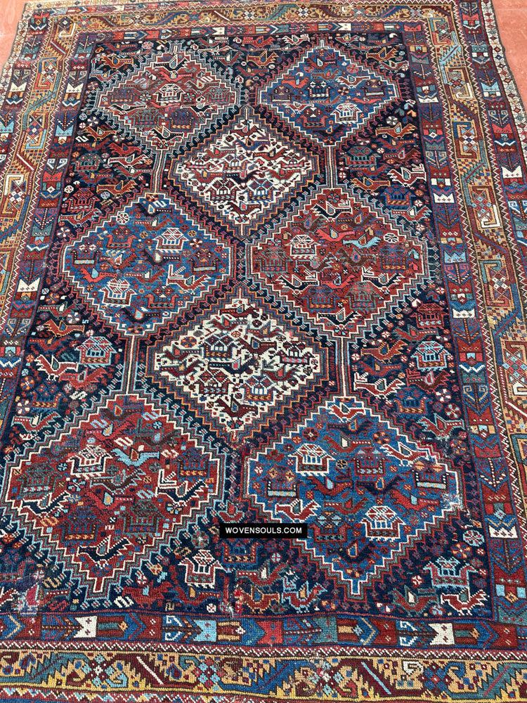 409 Antique Afshar Bird Rug - Gallery-2-WOVENSOULS Antique Textiles & Art Gallery