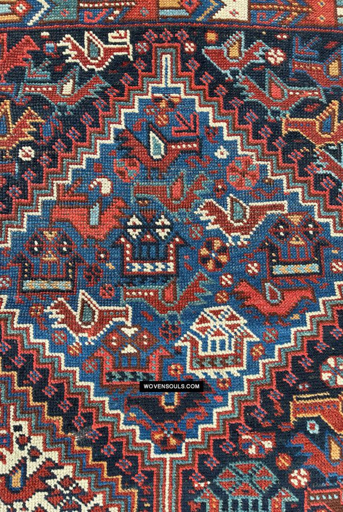 409 Antique Afshar Bird Rug - Gallery-2-WOVENSOULS Antique Textiles & Art Gallery