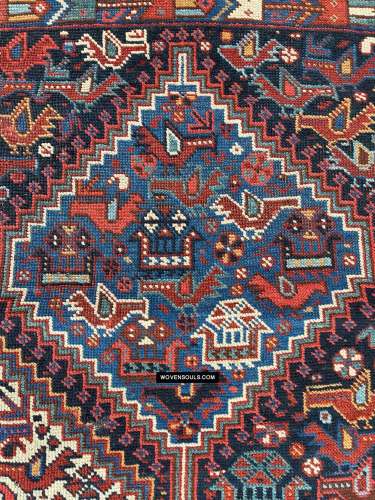 409 Antique Afshar Bird Rug - Gallery-2-WOVENSOULS Antique Textiles & Art Gallery