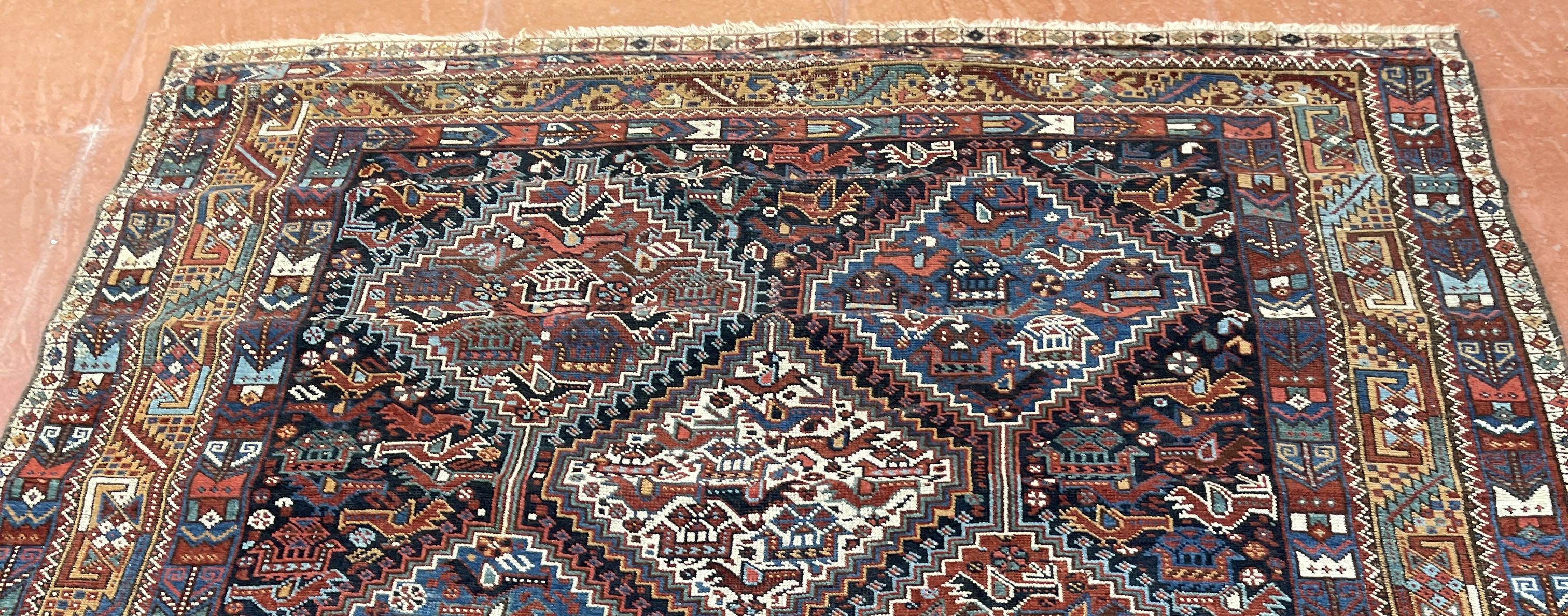 409 Antique Afshar Bird Rug - Gallery-2-WOVENSOULS Antique Textiles & Art Gallery