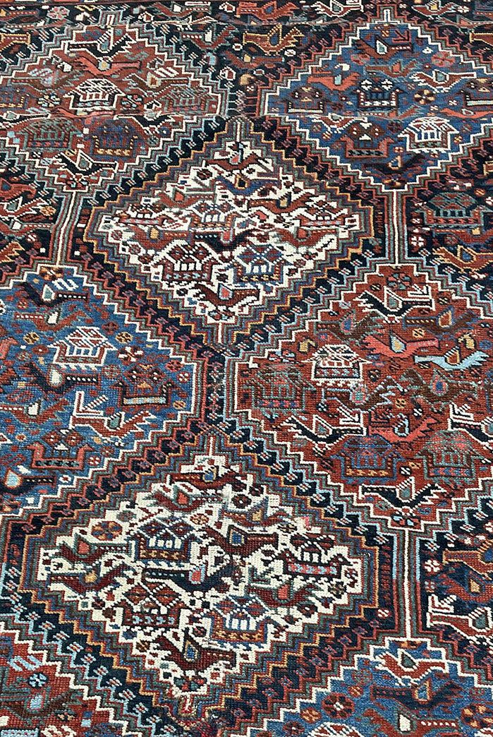 409 Antique Afshar Bird Rug - Gallery-2-WOVENSOULS Antique Textiles & Art Gallery
