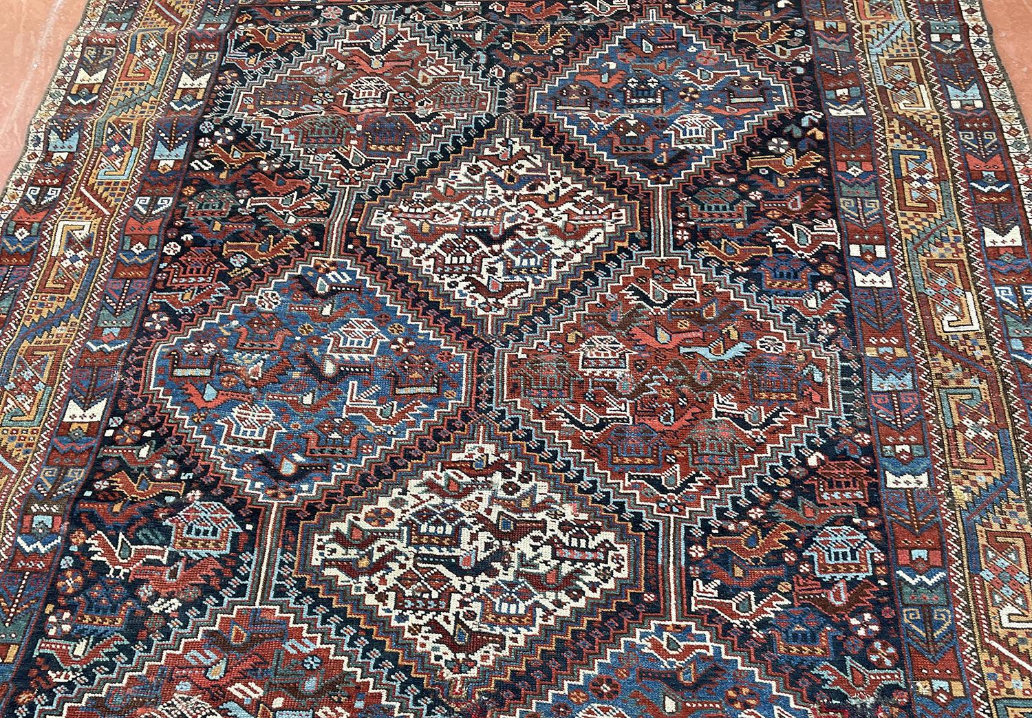 409 Antique Afshar Bird Rug - Gallery-2-WOVENSOULS Antique Textiles & Art Gallery