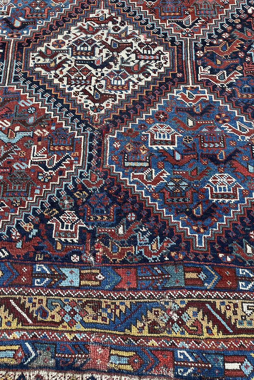 409 Antique Afshar Bird Rug - Gallery-2-WOVENSOULS Antique Textiles & Art Gallery