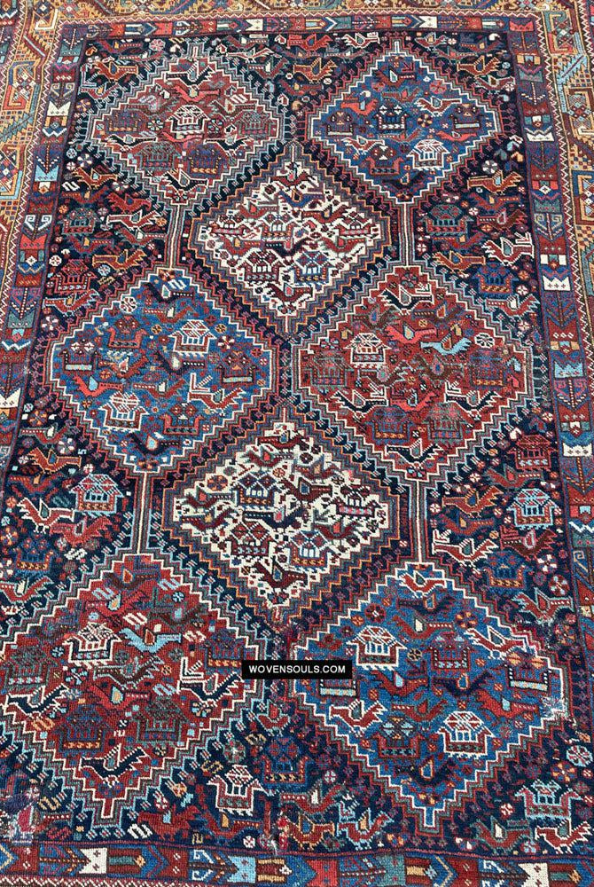 409 Antique Afshar Bird Rug - Gallery-2-WOVENSOULS Antique Textiles & Art Gallery