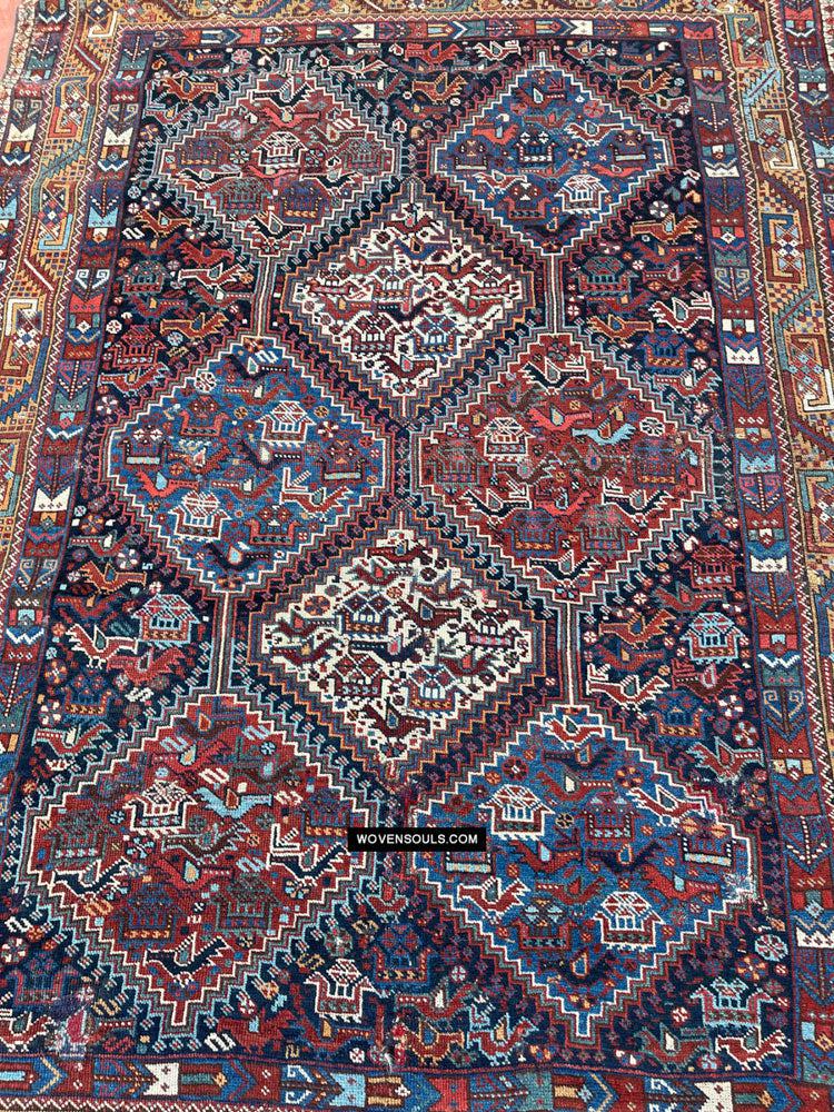 409 Antique Afshar Bird Rug - Gallery-2-WOVENSOULS Antique Textiles & Art Gallery