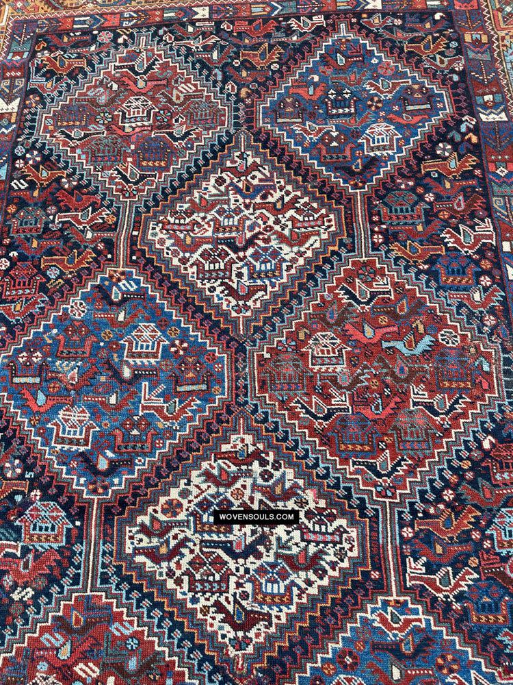 409 Antique Afshar Bird Rug - Gallery-2-WOVENSOULS Antique Textiles & Art Gallery