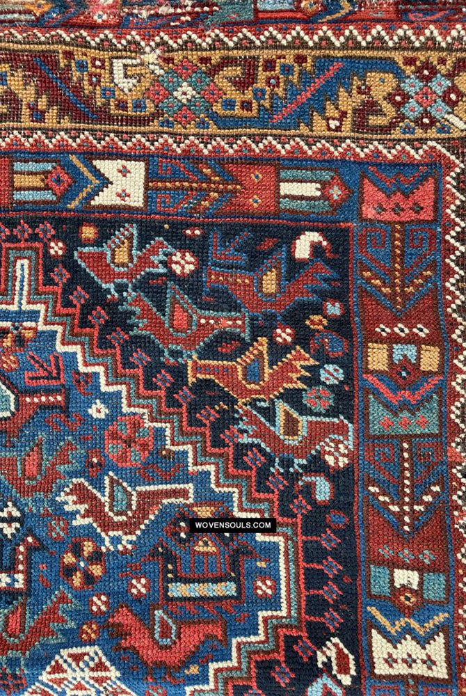 409 Antique Afshar Bird Rug - Gallery-2-WOVENSOULS Antique Textiles & Art Gallery