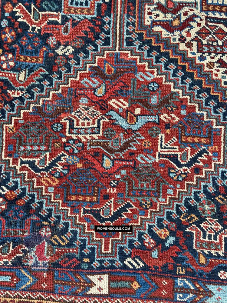 409 Antique Afshar Bird Rug - Gallery-2-WOVENSOULS Antique Textiles & Art Gallery