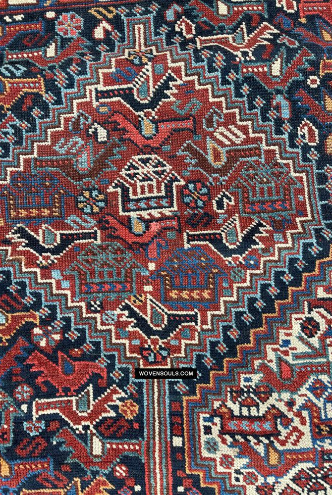 409 Antique Afshar Bird Rug - Gallery-2-WOVENSOULS Antique Textiles & Art Gallery