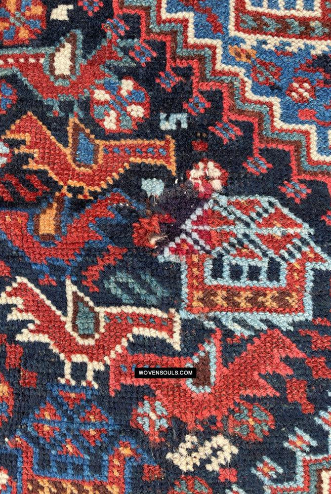 409 Antique Afshar Bird Rug - Gallery-2-WOVENSOULS Antique Textiles & Art Gallery