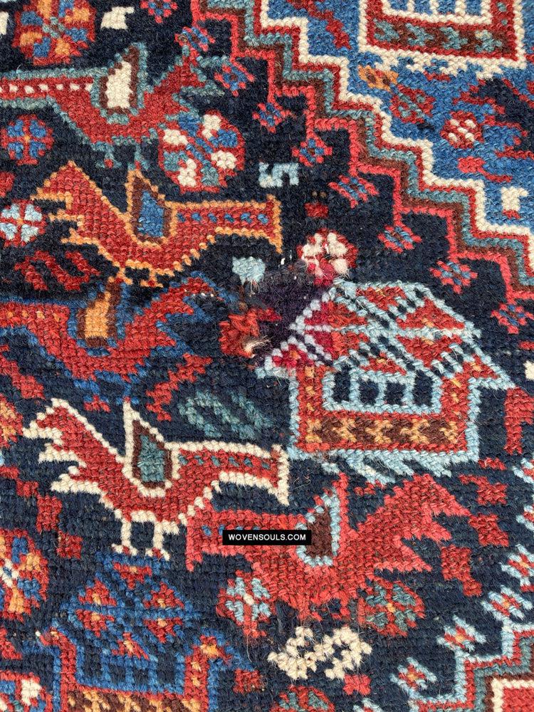 409 Antique Afshar Bird Rug - Gallery-2-WOVENSOULS Antique Textiles & Art Gallery
