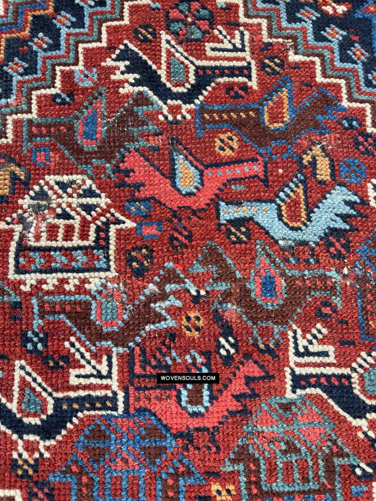 409 Antique Afshar Bird Rug - Gallery-2-WOVENSOULS Antique Textiles & Art Gallery