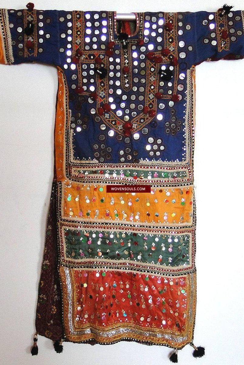 412 Vecchia tunica Sindh con ricamo-WOVENSOULS-Arredamento artistico-tessile-vintage-antico
