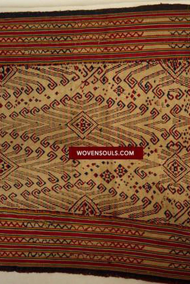 414 VENDU Textile tissé Pua Pilih Dayak antique de Bornéo-WOVENSOULS-Antique-Vintage-Textiles-Art-Décor