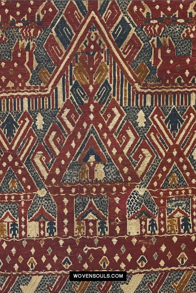 418 Antique Kalianda Tampan Ship Cloth Sumatra textile-WOVENSOULS-Antique-Vintage-Textiles-Art-Decor