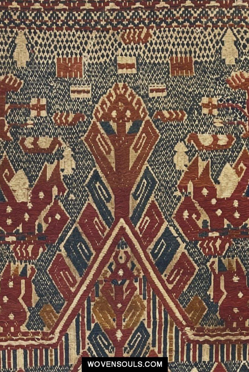 418 Antique Kalianda Tampan Ship Cloth Sumatra textile-WOVENSOULS-Antique-Vintage-Textiles-Art-Decor