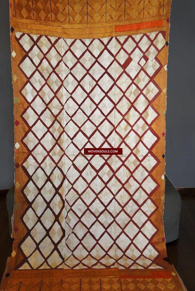 422 SOLD Old Chand Bagh Phulkari Silk Embroidery TExtile-WOVENSOULS-Antique-Vintage-Textiles-Art-Decor