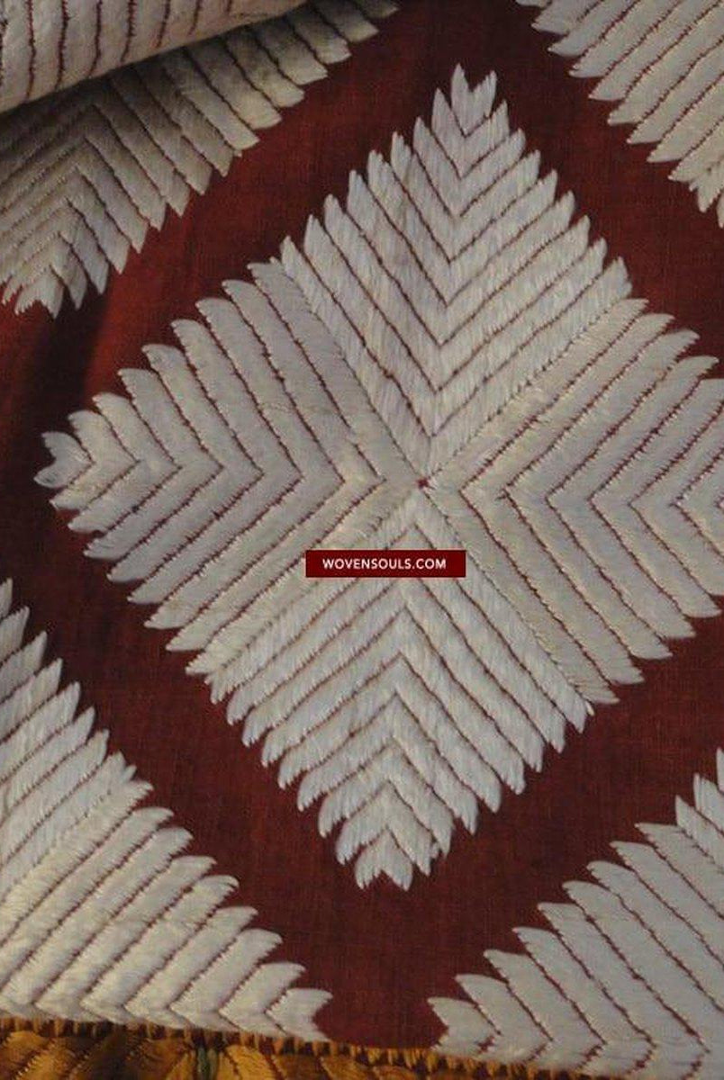 422 SOLD Old Chand Bagh Phulkari Silk Embroidery TExtile-WOVENSOULS-Antique-Vintage-Textiles-Art-Decor
