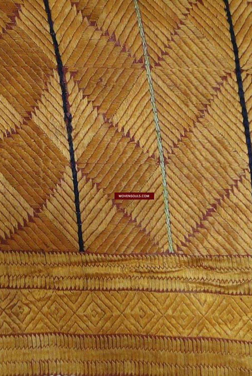 422 SOLD Old Chand Bagh Phulkari Silk Embroidery TExtile-WOVENSOULS-Antique-Vintage-Textiles-Art-Decor